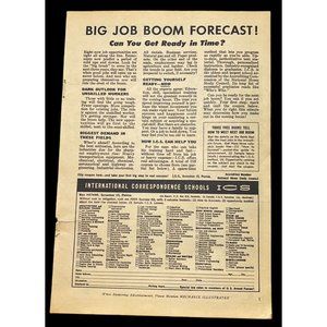ICS International Correspondence School Print Ad Vintage 1963 Job Boom